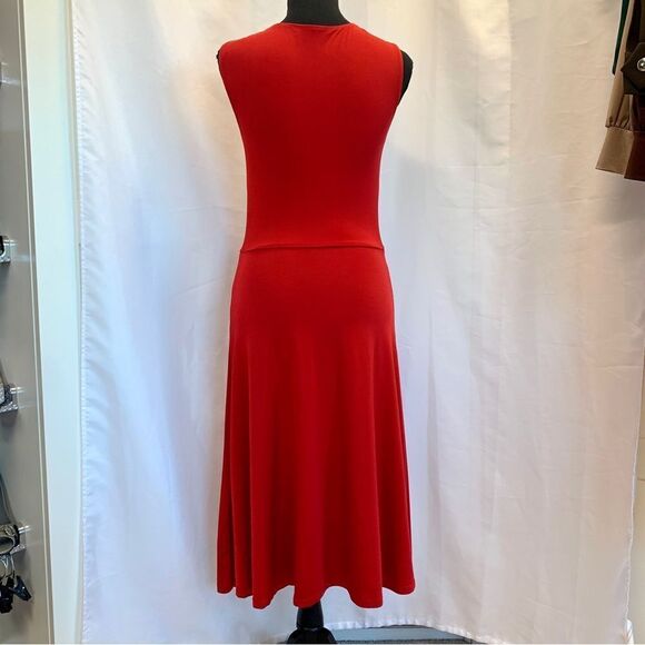 Zokai red sleeveless front twist knot midi dress Sz S - Picture 5 of 10
